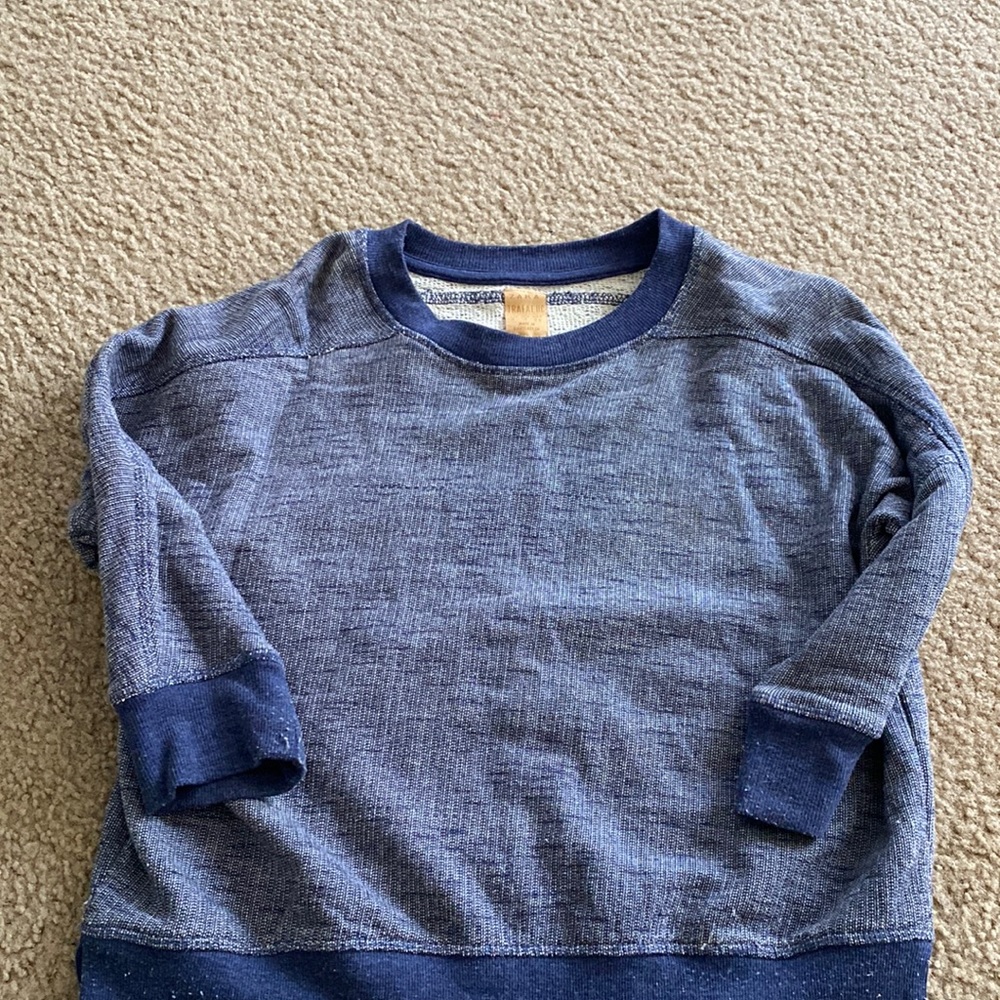 Blue Zara quarter sleeve sweater